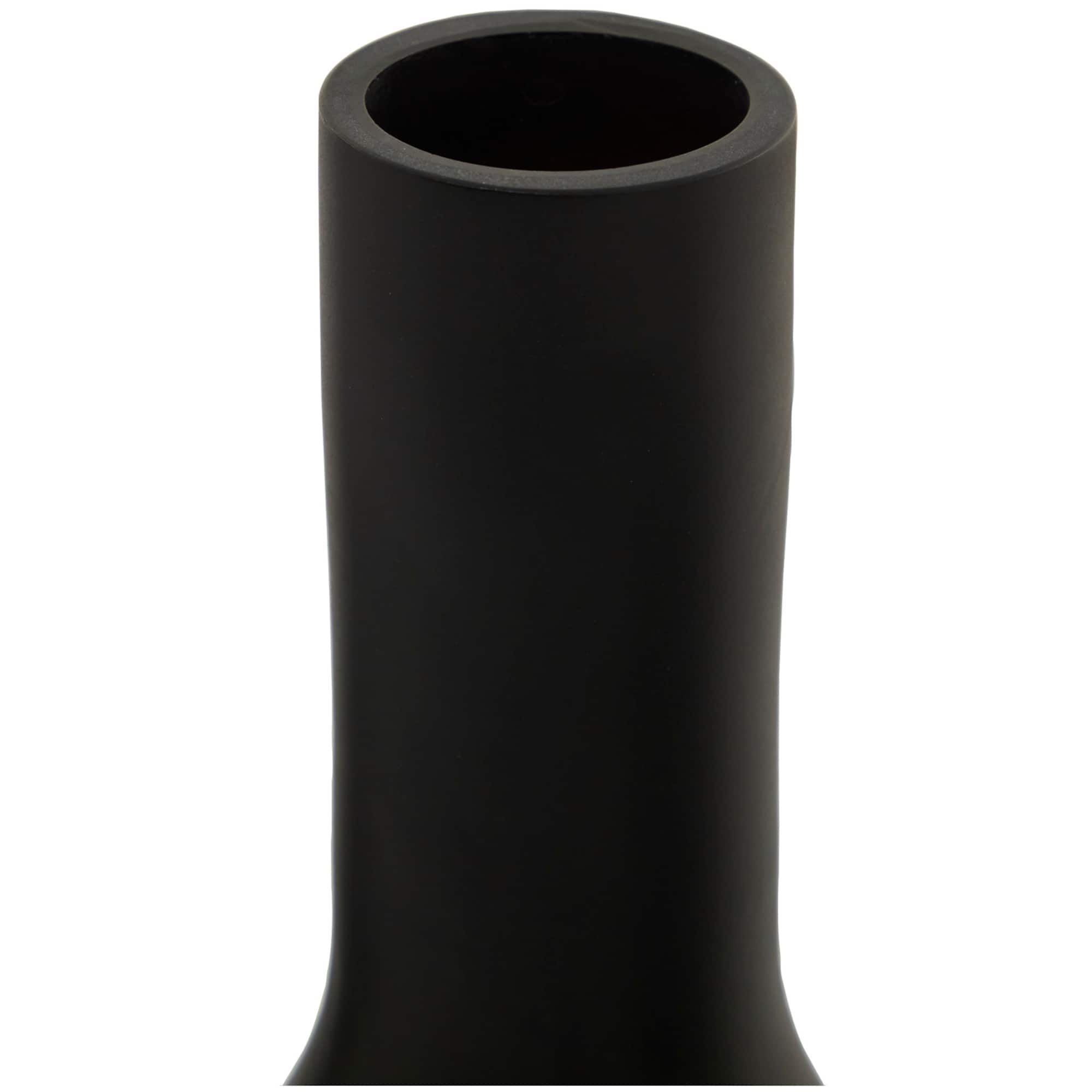 Black Glass Vase Set of 3 14", 13", 12"